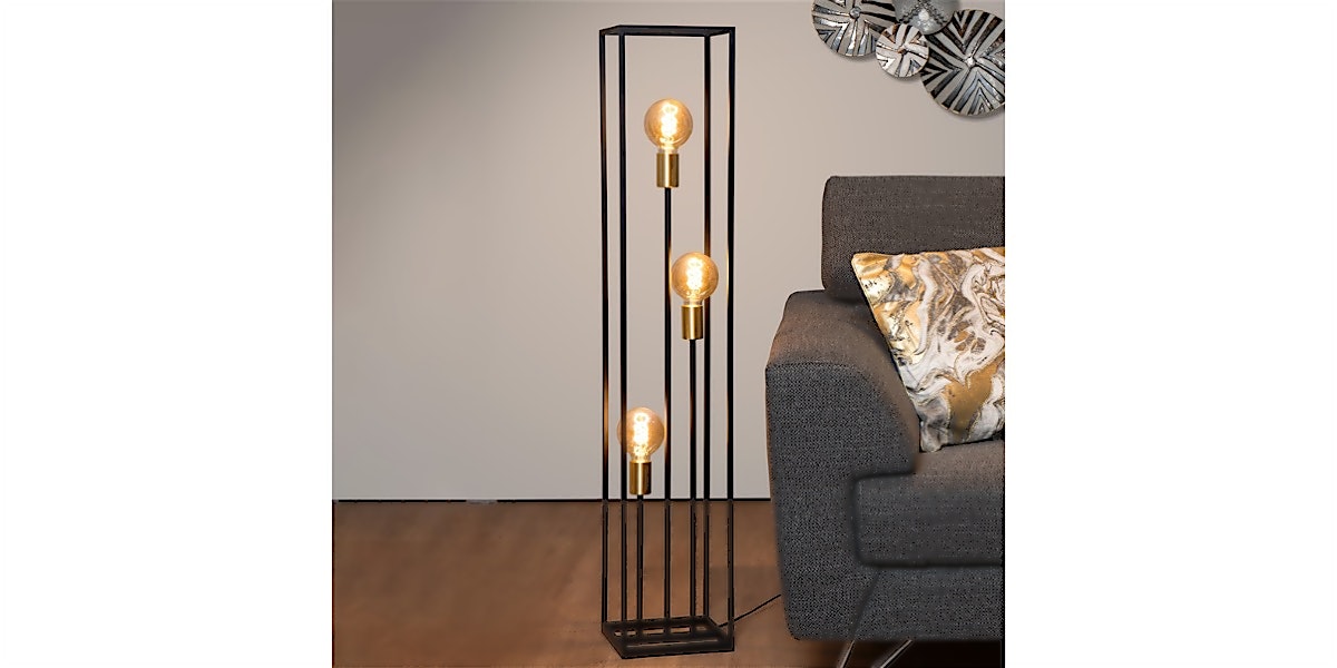 Elegante, schwarze Stehlampe