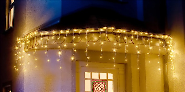 BCO_Lampenwelt_Lichtervorhang Weihnachtsbeleuchtung innen und außen: Lichtervorhang Eisregen
