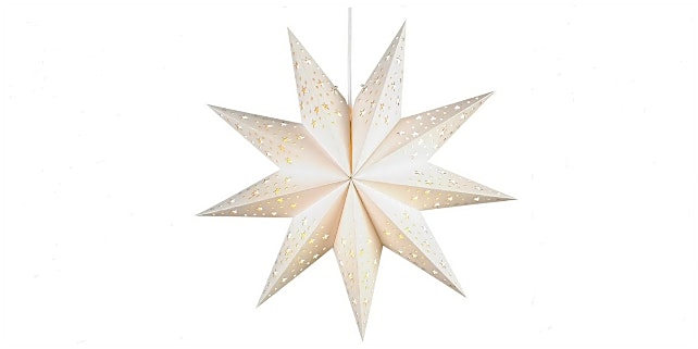 BCO_Lampenwelt_Stern Weihnachtdeko innen und außen: neunzackiger Papierstern