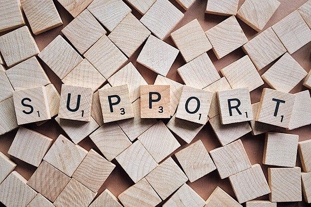 Das Wortz Support auf Scrabble Steinen