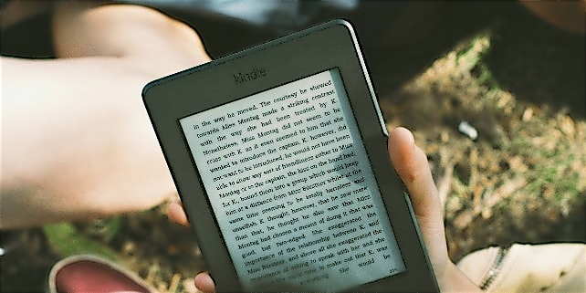 Kindle auf Wiese eBook Reader Vergleich Kindle