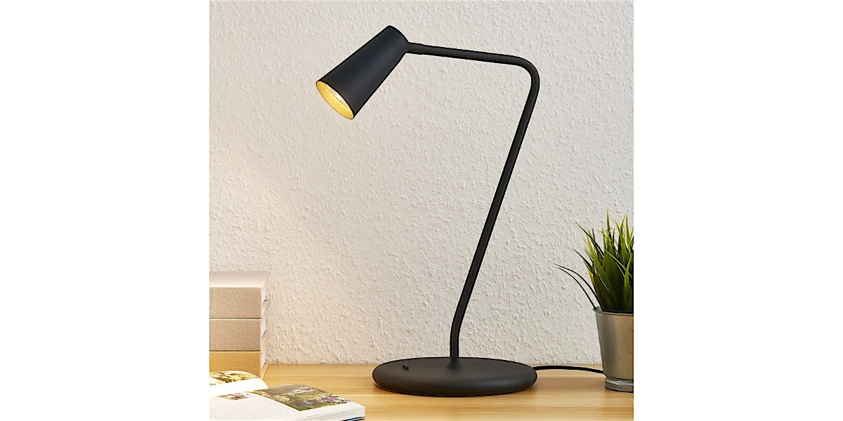 Schwarze Tischleuchte schlicht